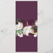 Moody Purple Blooms Menu Mariage Dîner (Dos)