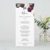 Moody Purple Blooms Menu Mariage Dîner (Debout devant)
