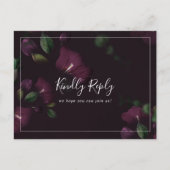 Moody Purple Blooms Motif simple carte postale RSV (Devant)