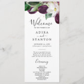 Moody Purple Blooms Programme de mariage (Devant)