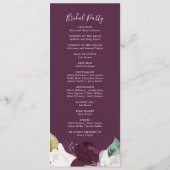 Moody Purple Blooms Programme de mariage (Dos)