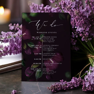 Moody Purple Wedple Programme de mariage Bienvenue