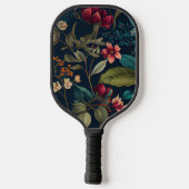 Moody Romantische Marine Blauwe Bloemen Pickleball Paddle (Achterkant)