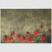 Moody Romantische Scarlet Anjers Groene Patina Tissuepapier (Voorkant)