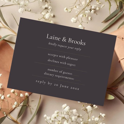 Moody RSVP Card | Minimal Elegant Wedding