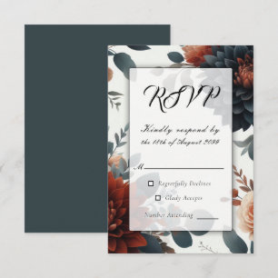 Moody Rustic Automne Florals Mariage RSVP