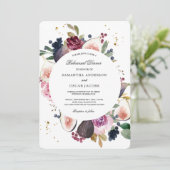 Moody & Rustic Bourgondiër Bloem- en bessenkleurig Kaart (Staand voorkant)