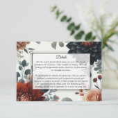 Moody Rustic Fall Florals Wedding Informatiekaartje (Staand voorkant)