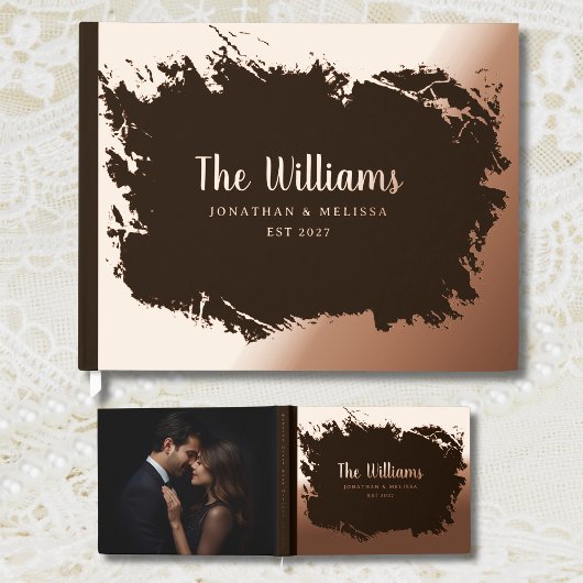 Moody Rustic Foil Guest Books Photo Guest Book