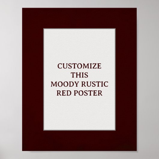 Moody Rustic Red Custom Poster Quote Kerst (Voorkant)