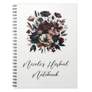Moody rustieke tuin bloemen Bohemian bruiloft Notitieboek