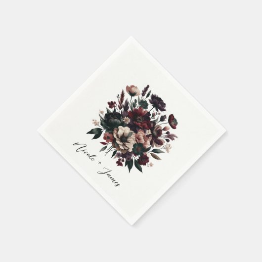 Moody rustieke tuin bloemen Bohemian bruiloft Servet (Hoek)