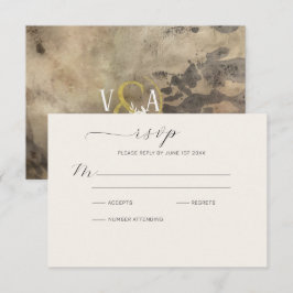 Moody Smoked Gold Ampersand RSVP Kaartje