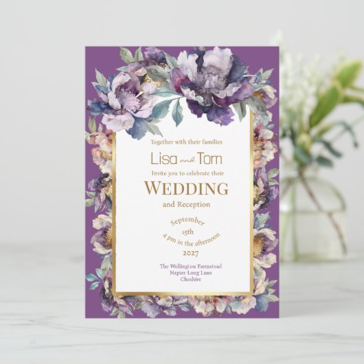 Moody Soft Goth Faire-part de mariage (Debout devant)