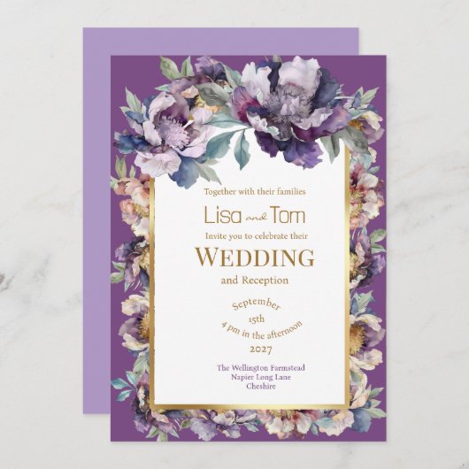 Moody Soft Goth Faire-part de mariage (Devant / Derrière)