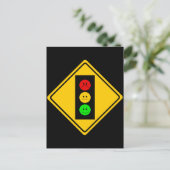 Moody Stoplight Ahead Briefkaart (Staand voorkant)