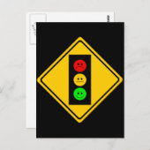 Moody Stoplight Ahead Briefkaart (Voorkant / Achterkant)