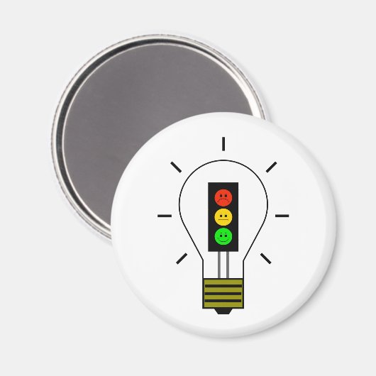 Moody Stoplight gloeilamp Magneet (Voorkant / Achterkant)