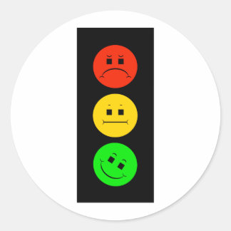 Moody Stoplight Tilted Green Ronde Sticker