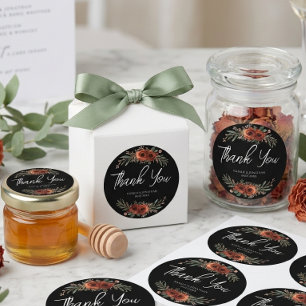 Moody Terracotta Bloem Boho Bruiloft  Ronde Sticker