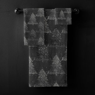 Moody Tree Motif   Noël noir argenté Onyx