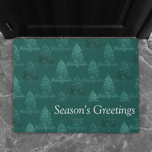 Moody Tree patroon | Classy Navy Blue Kerstmis Deurmat