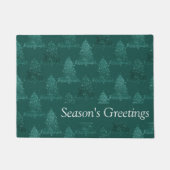 Moody Tree patroon | Classy Navy Blue Kerstmis Deurmat (Voorkant)