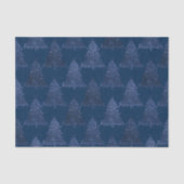 Moody Tree patroon | Classy Navy Blue Kerstmis Tissuepapier (Voorkant)