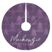 Moody Tree patroon | Deep Plum Paarse Custom Kerstboom Rok (Voorkant)