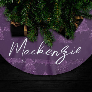 Moody Tree patroon   Deep Plum Paarse Custom Kerstboom Rok