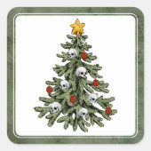 Moody Tree patroon | Deep Plum Paarse Custom Vierkante Sticker (Voorkant)