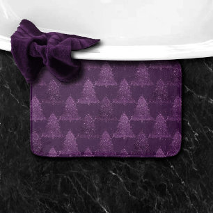Moody Tree patroon Deep Plum Paarse Kerstmis Badmat