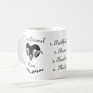 Moody Tribal Aries Totem Spirit Animal Coffee Mok