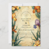 Moody Tropical Floral Wedding Kaart (Voorkant)