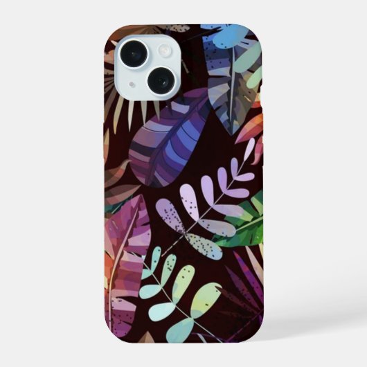 Moody Tropical Foliage Pattern Phone Case (Verso)