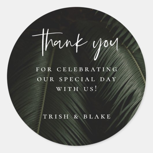 Moody Tropics bedankt Ronde Sticker (Voorkant)