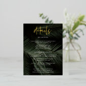 Moody Tropics Bruiloft Details Behuizing Kaart (Staand Voorkant)