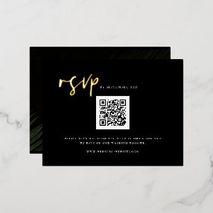 Moody Tropics Bruiloft QR Code RSVP Folie Kaart