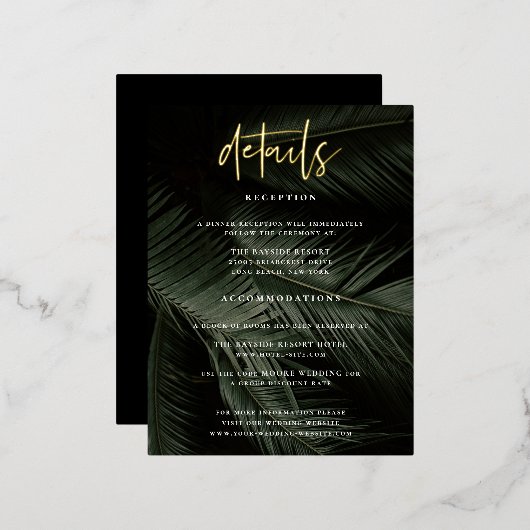 Moody Tropics - Détails Mariage Carte de boîtier (Recto/Verso)