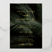 Moody Tropics Wedding Folie Uitnodiging (Voorkant)
