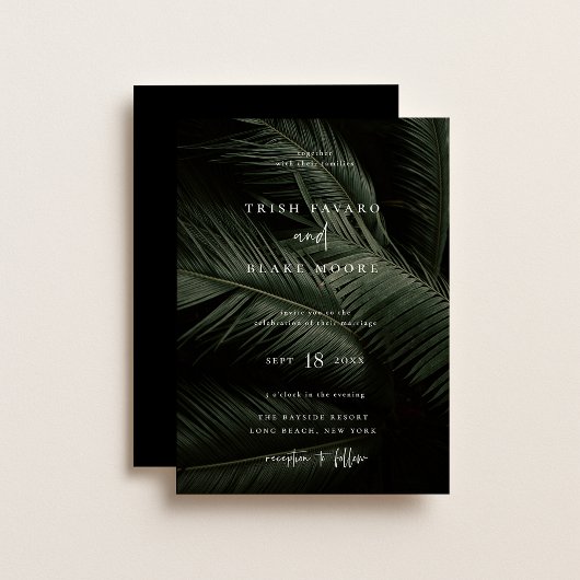 Moody Tropics Wedding Kaart