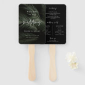 Moody Tropics Wedding Programme Handwaaier (Voorkant en achterkant)