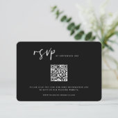 Moody Tropics Wedding QR Code RSVP Kaartje (Staand voorkant)