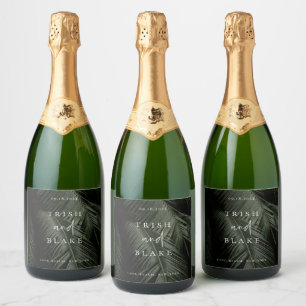 Moody Tropics Wedding Sparkling Wijnetiket