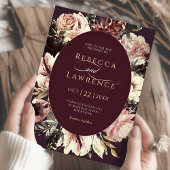 Moody watercolor fleurs faire-part de mariage