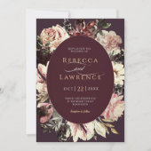 Moody watercolor fleurs faire-part de mariage (Devant)