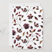 Moody Watercolor Florals Faire-part de mariage cad (Dos)