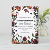 Moody Watercolor Florals Faire-part de mariage cad (Debout devant)