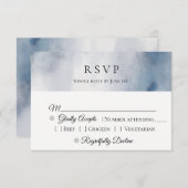 Moody Watercolor Wash Wedding RSVP (Devant / Derrière)