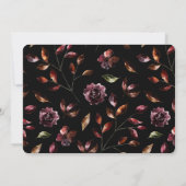 Moody Waterverf Florals Black Save the Date (Achterkant)